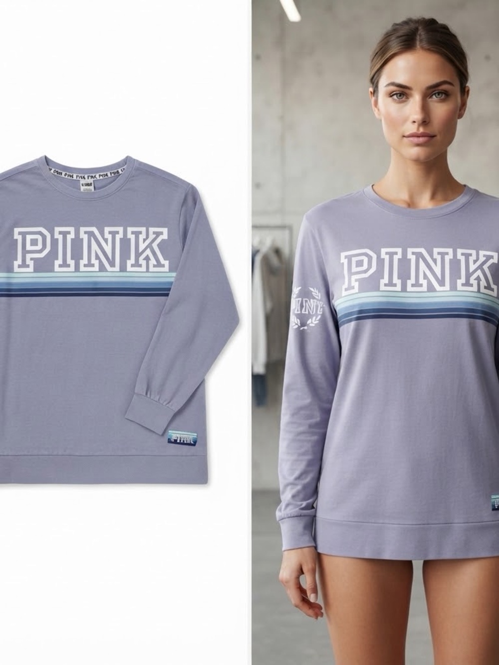 PINK Victoria's Secret Lavender Crewneck Sweatshirt by PINK Victoria's Secret S